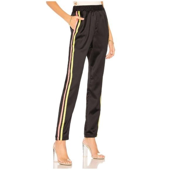 Lovers + Friends Pants - Lovers + Friends Black Neon Track Pants NWT